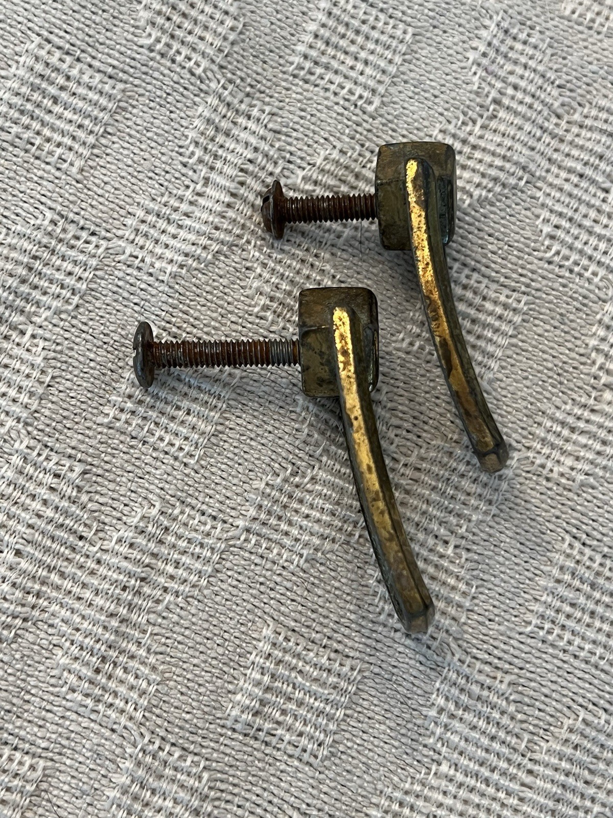 Vintage Brass Drawer Pulls 2” Rectangular Set Of 2