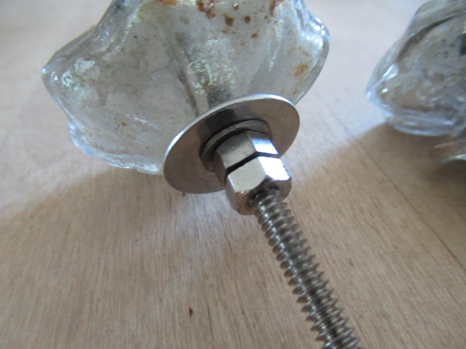 Lot of 9 Vintage Silver Mercury Glass and Metal Drawer Pull Dresser Door Knob