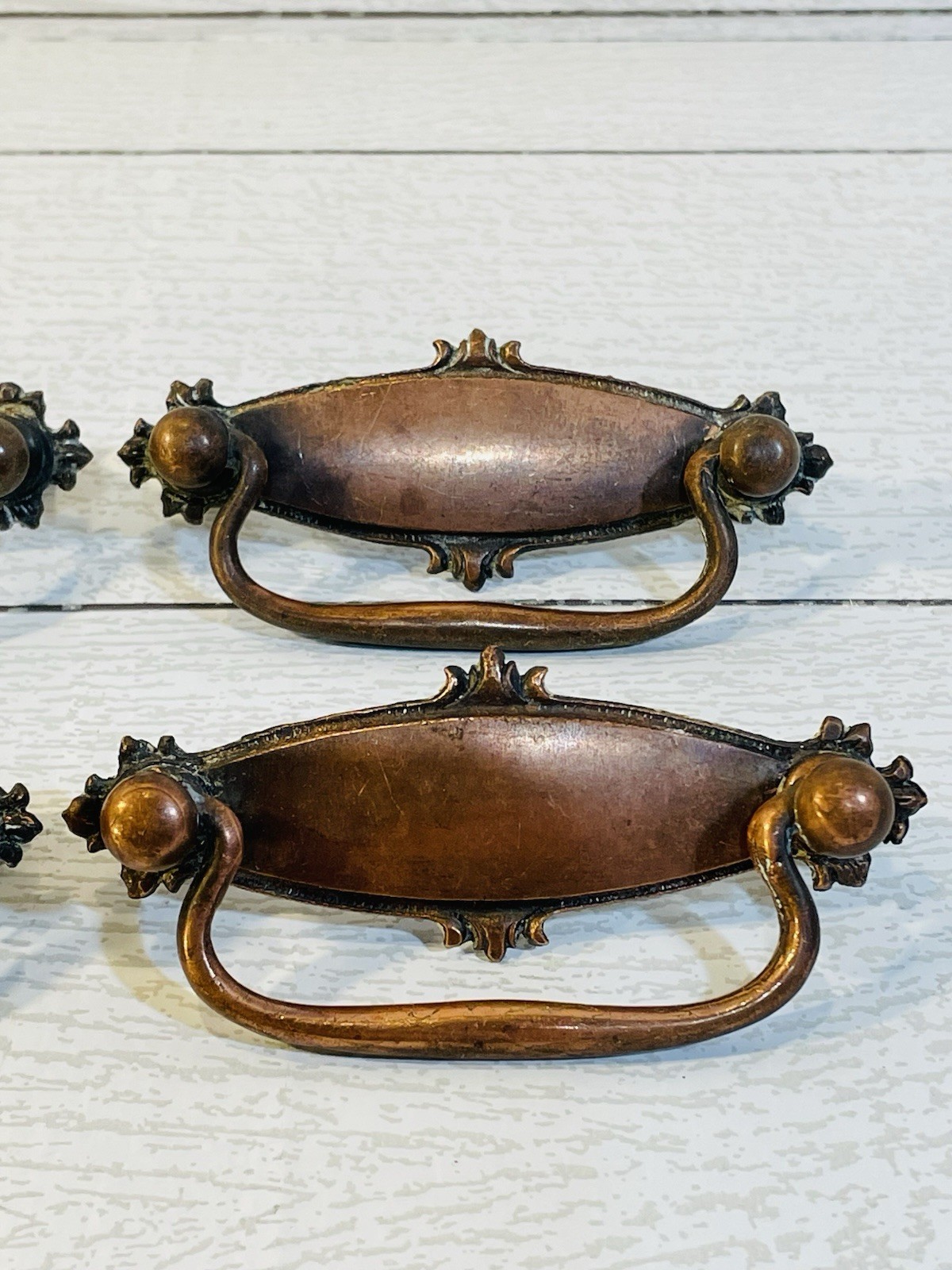 Lot 6 Antique Vintage Grand Rapids Brass Co 770 Copper And Brass Drawer Pulls