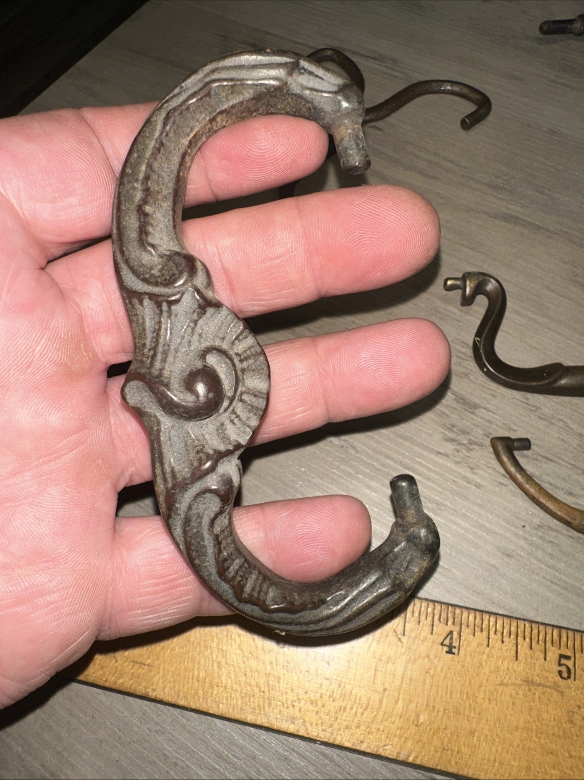 11 Old Drawer Pull Handles Nice Variety, Brass & Steel Vintage