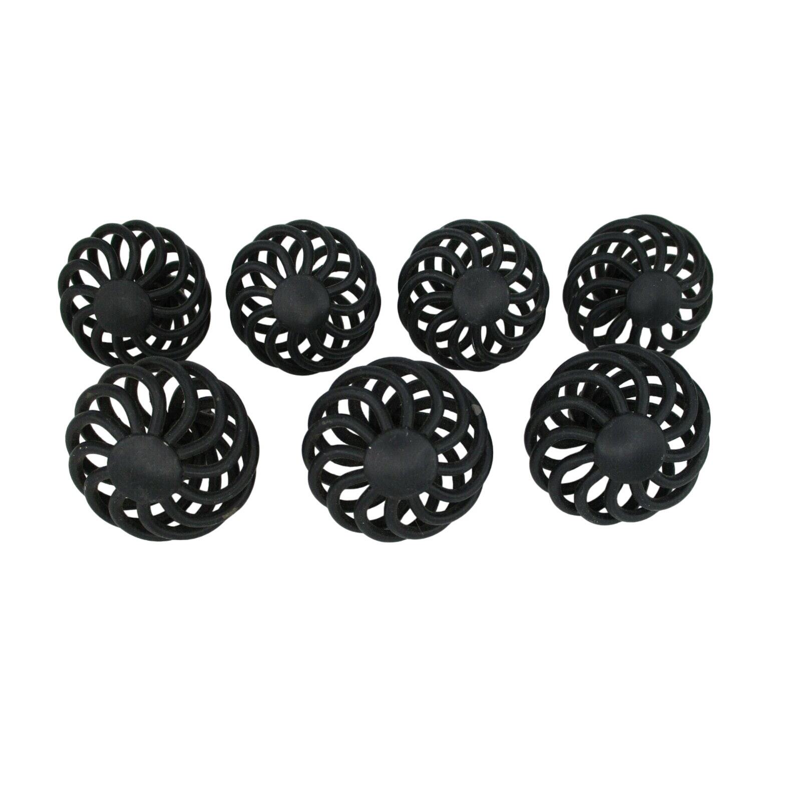7 Spiral Dresser Handles Pulls Cabinet Hardware Black Metal