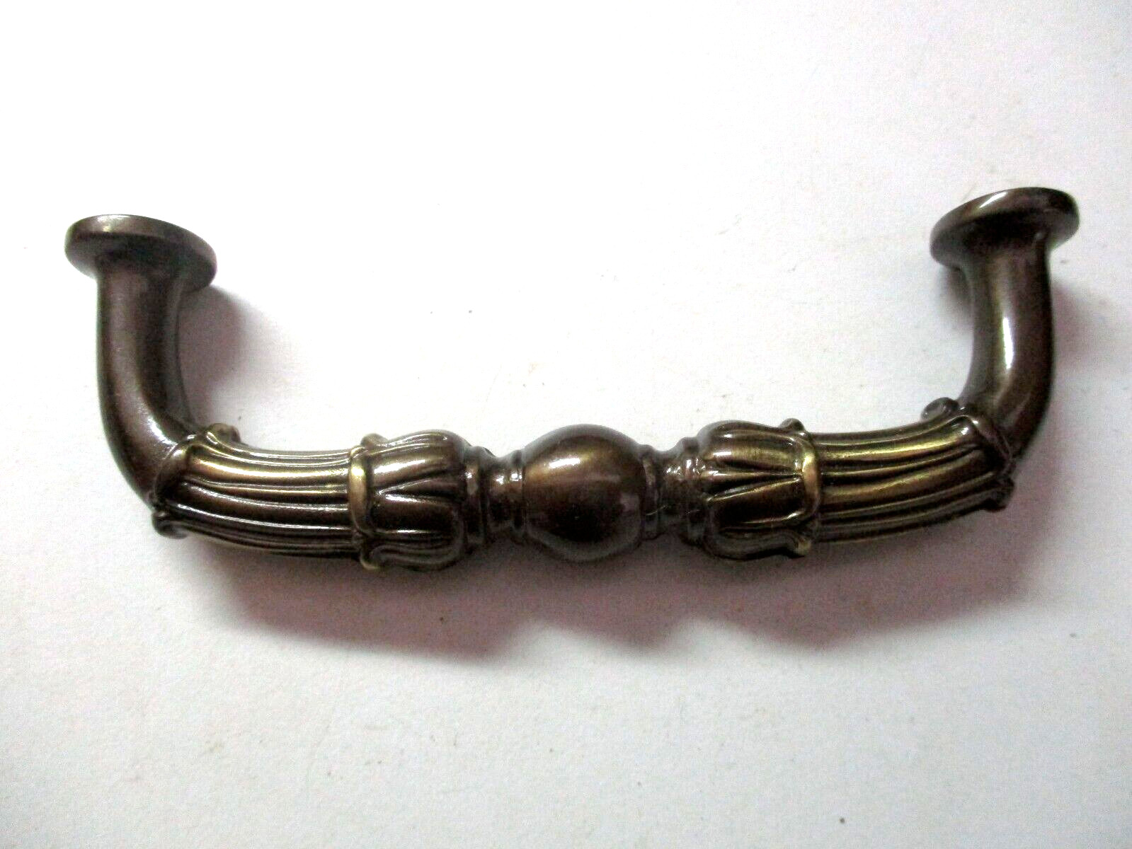 Solid Dark Brass Heavy Quality Traditional Drawer Pull Handle 3″ Centers ’70 Vtg