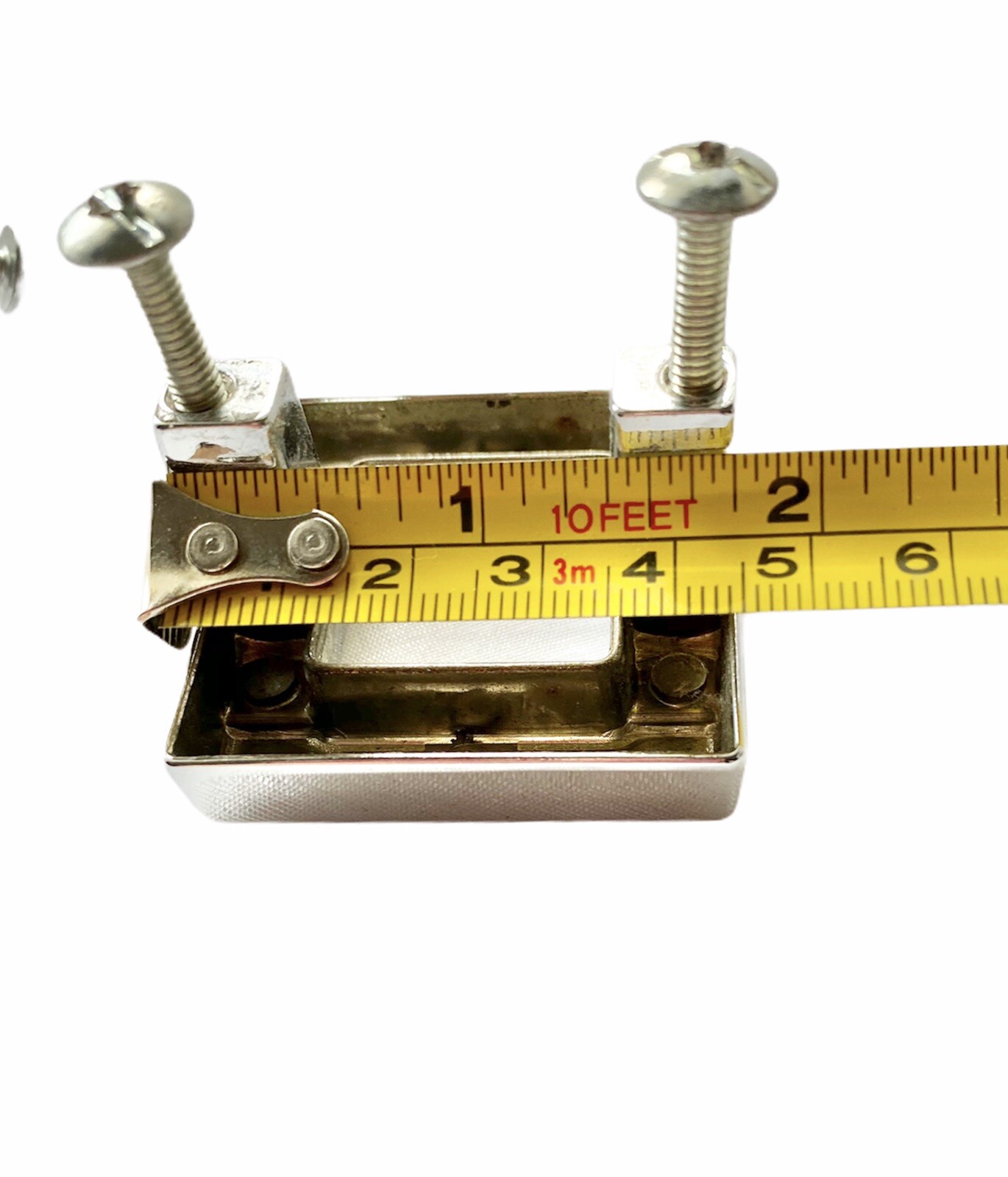 Midcentury Modern Chrome Geometric Open Square Knobs Pulls Set of 2