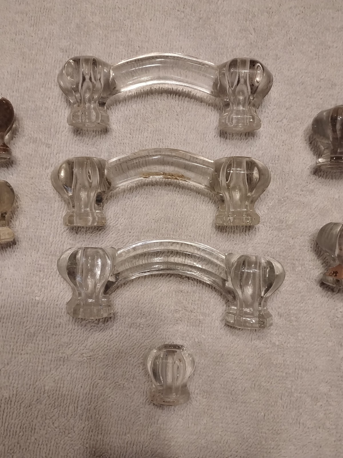 Vintage Art Deco Glass Drawer Pulls And Knobs