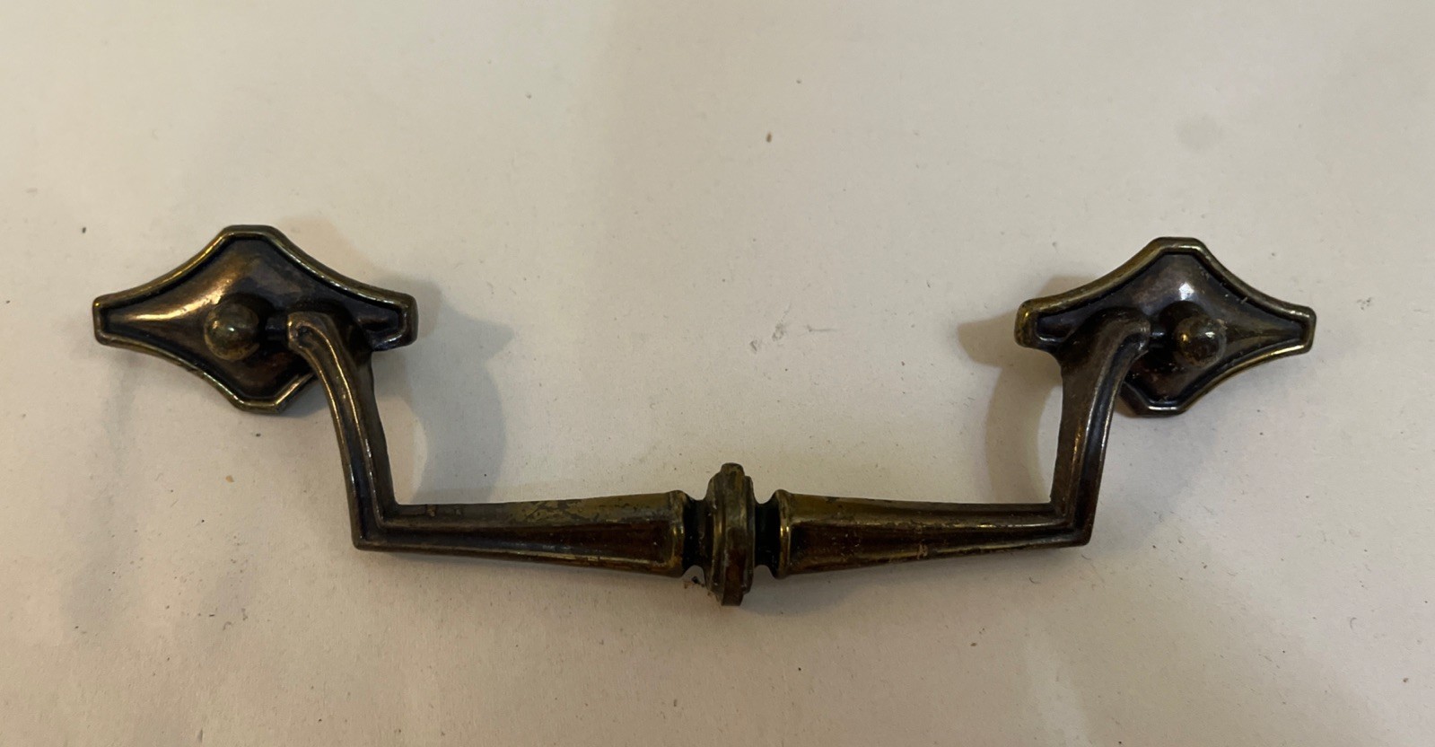 Vintage Style Brass Drop Ball Handles With Diamond Shape Backplate One Piece