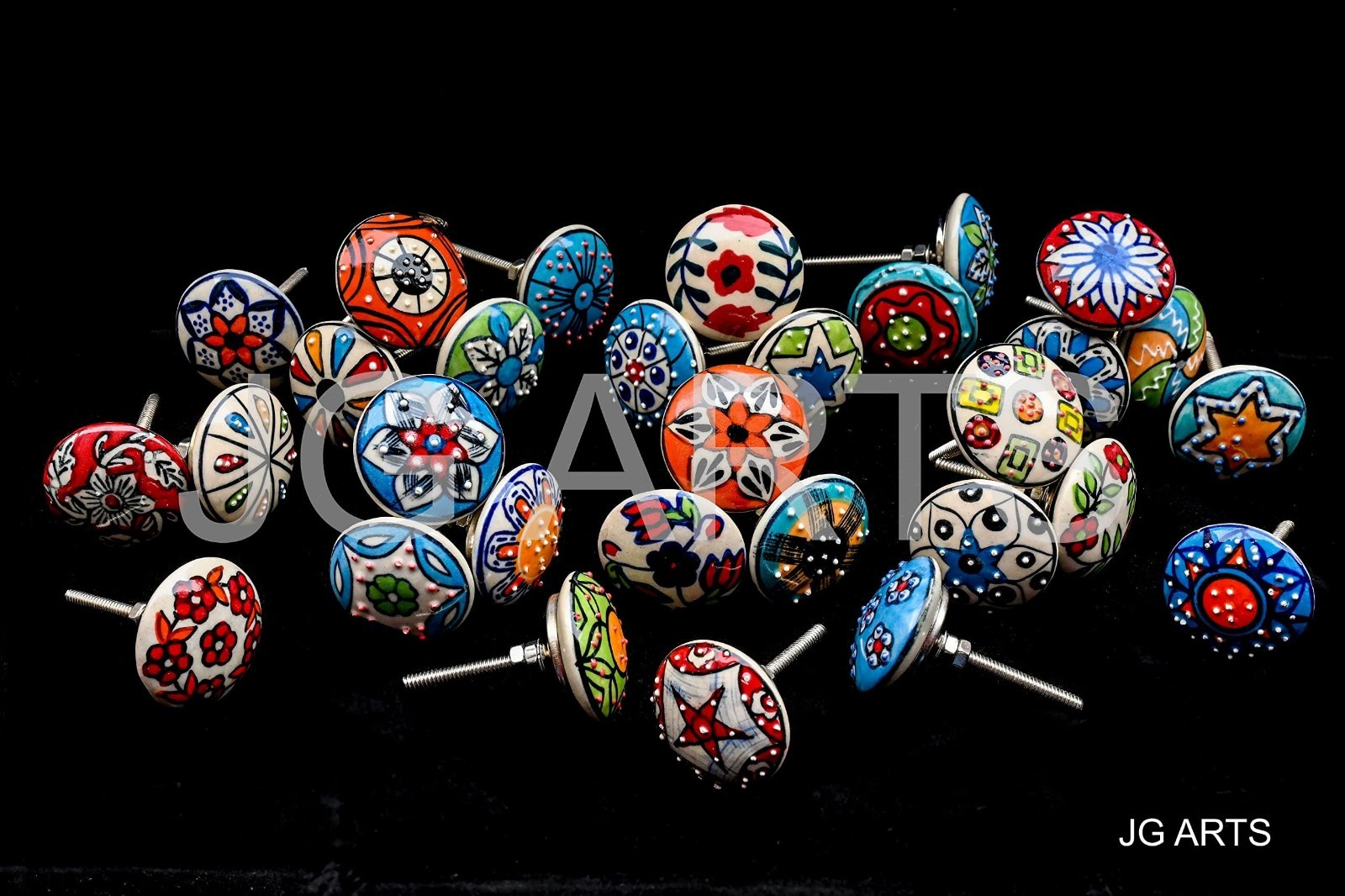 20 Vintage Flower Ceramic Knobs – Decorative Door Handle Cabinet Drawer Pulls