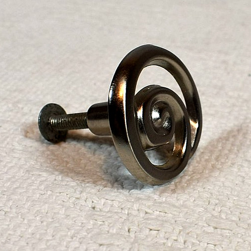 Satin Nickel-Colored, Unique & Fun Round, Swirl-Shaped , 1.25″ Drawer Pulls (11)