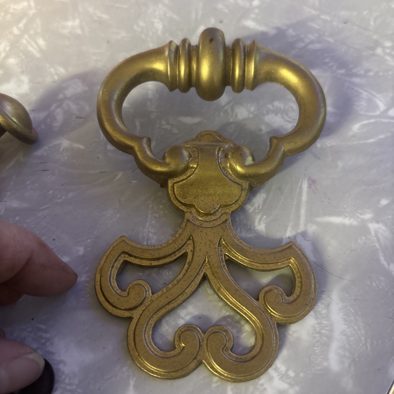 Vintage KBC Drawer Door Pulls Knobs Handles Hollywood Regency Ornate