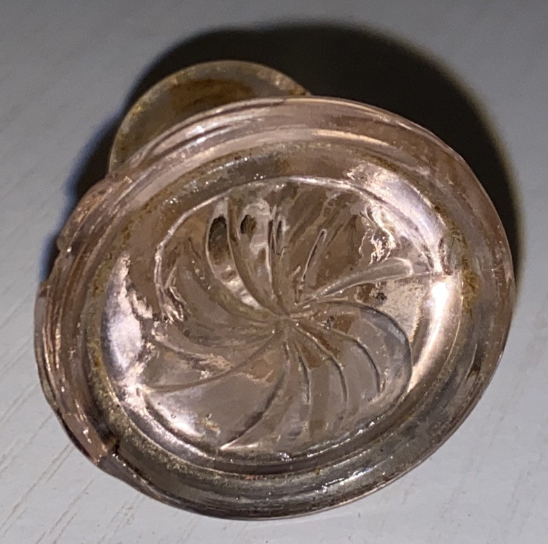 Vtg Pink Depression Glass Drawer Pull Round Starburst Flower Vintage