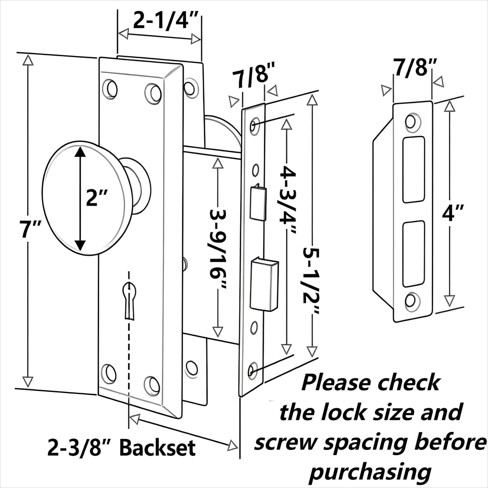 4 Pack Vintage Mortise Lock Set for Interior Doors – Antique Door Knobs wi