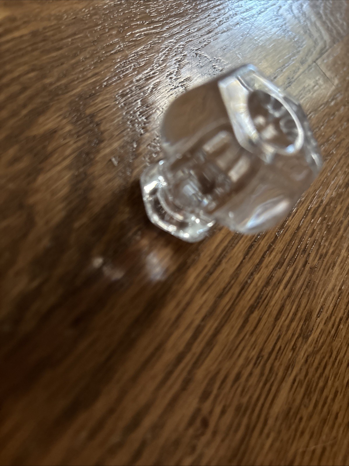 Set Of 6 Clear Glass Hexagon 6 sided Drawer Cabinet Knobs 1 1/2 Antique Style