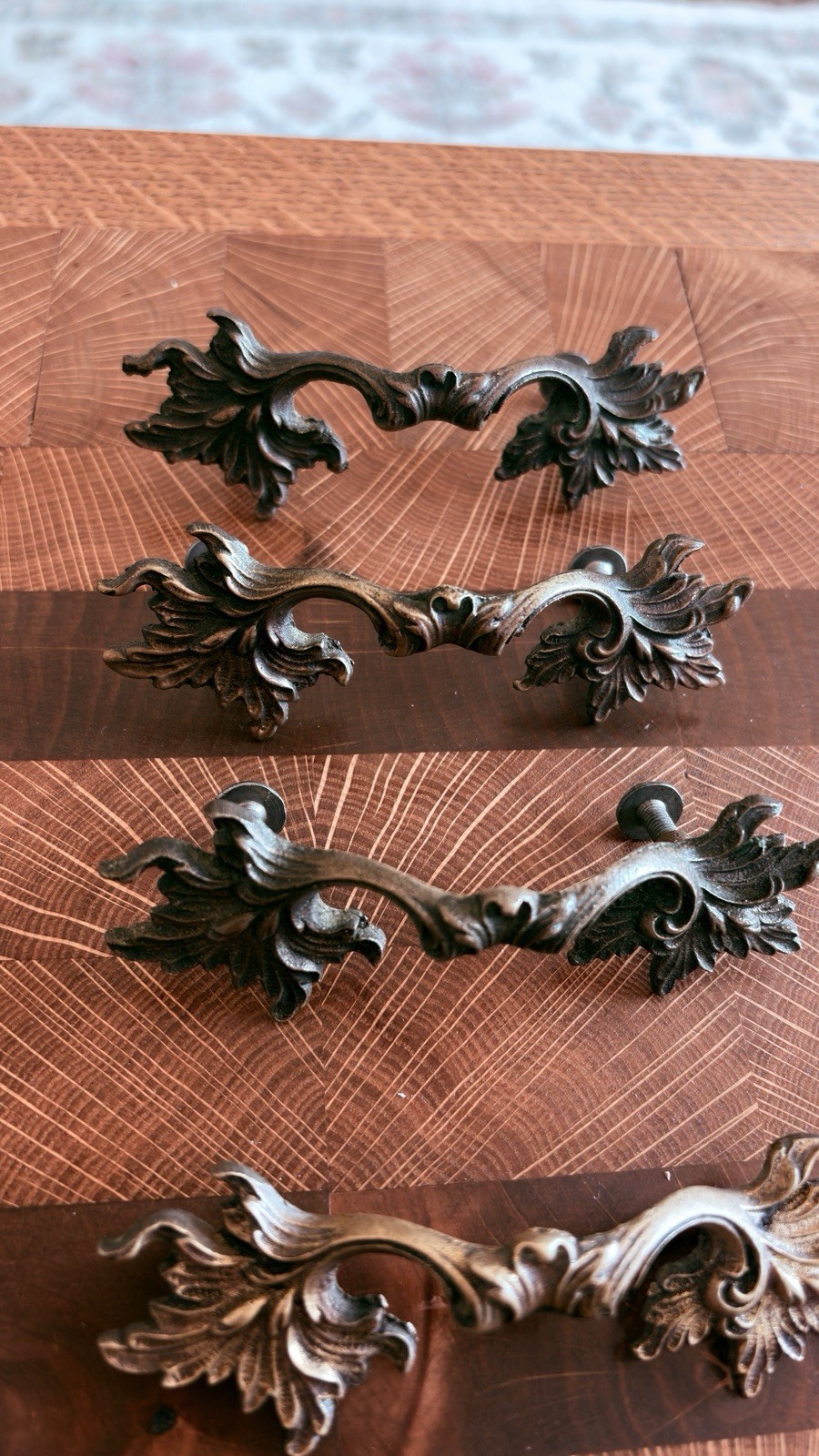 8 Vintage KBC K38886 4” Brass Drawer Pulls – Center 2” 5/8
