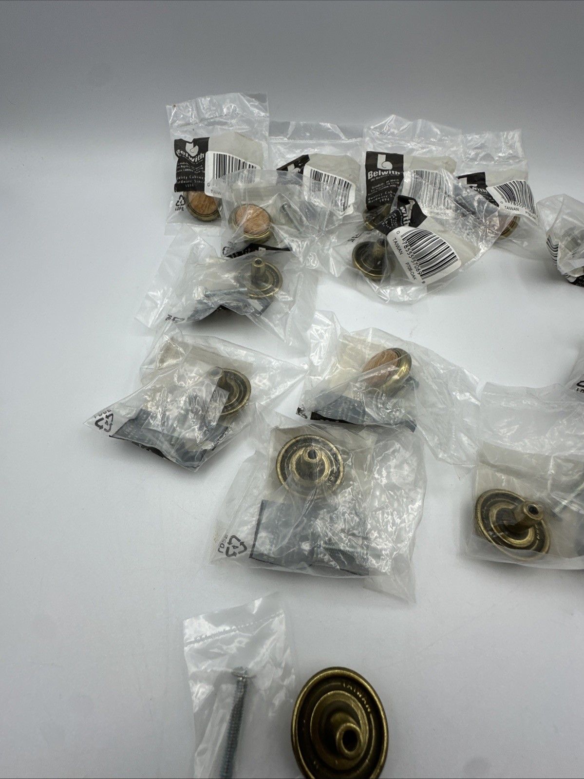 Vintage NOS Belwith (P706-OAK) Door/Drawer Pulls (Lot Of 13) with Hardware