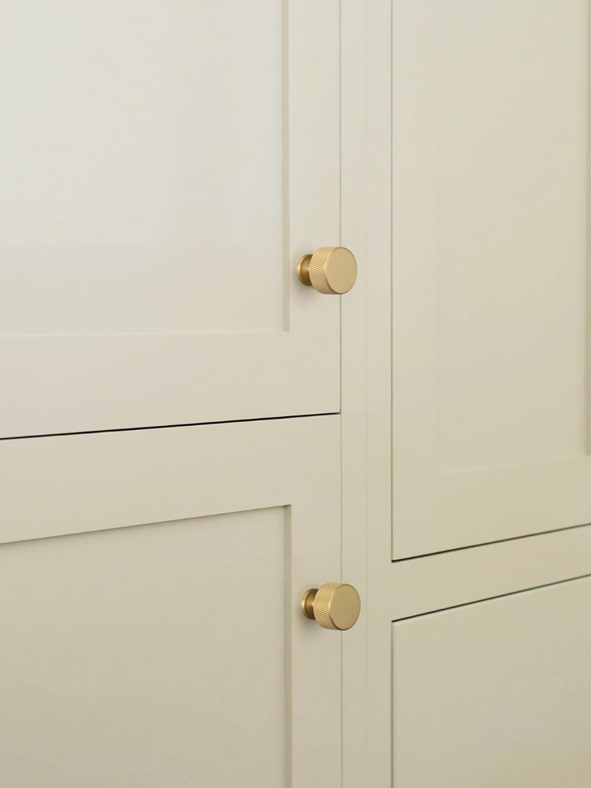Brushed Gold Kitchen Knurled Cabinet Knobs Solid Brass Pulls Dresser Drawer H…
