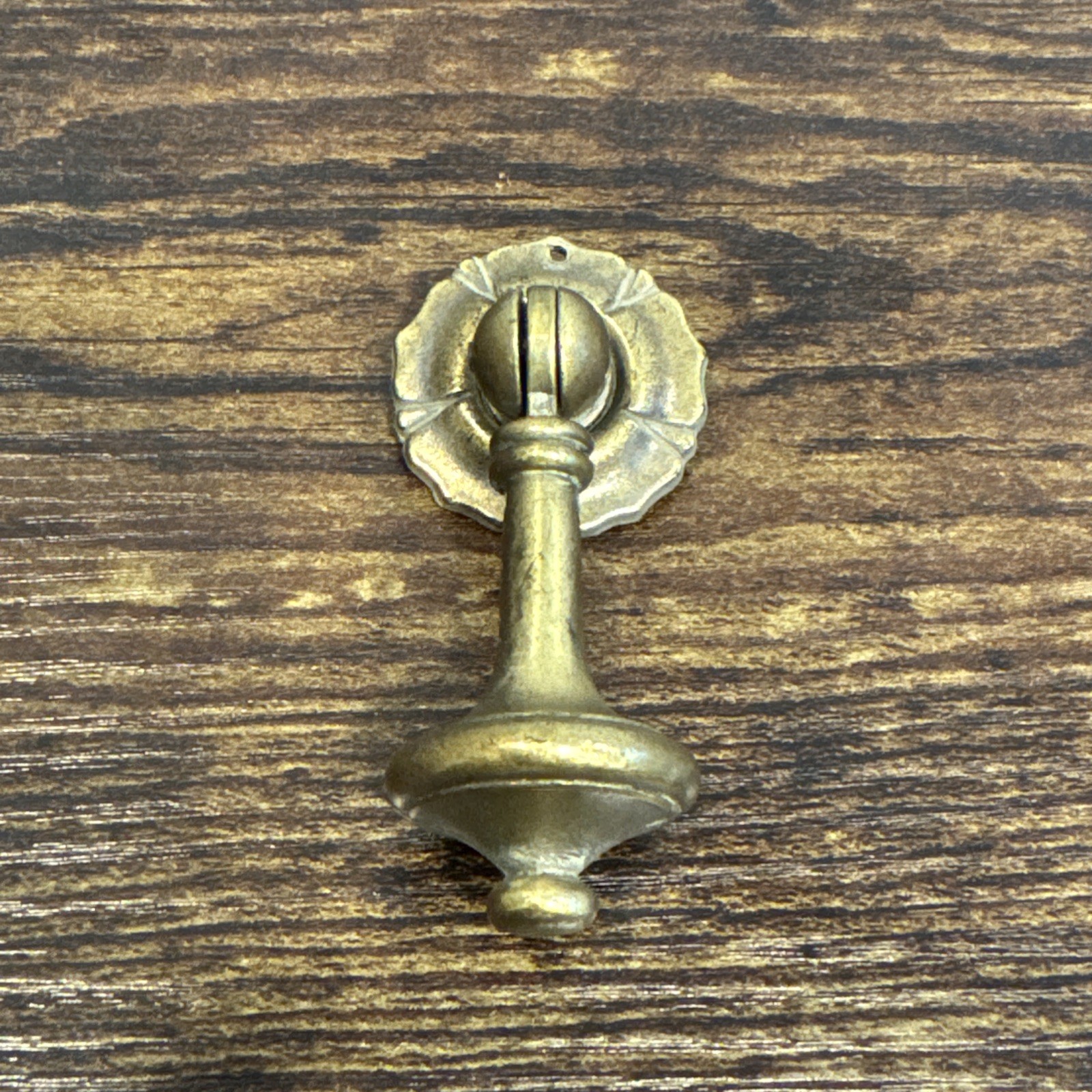 Drexel Esperanto Drawer Pull Teardrop Brass Dresser Handle Backplate Vintage MCM