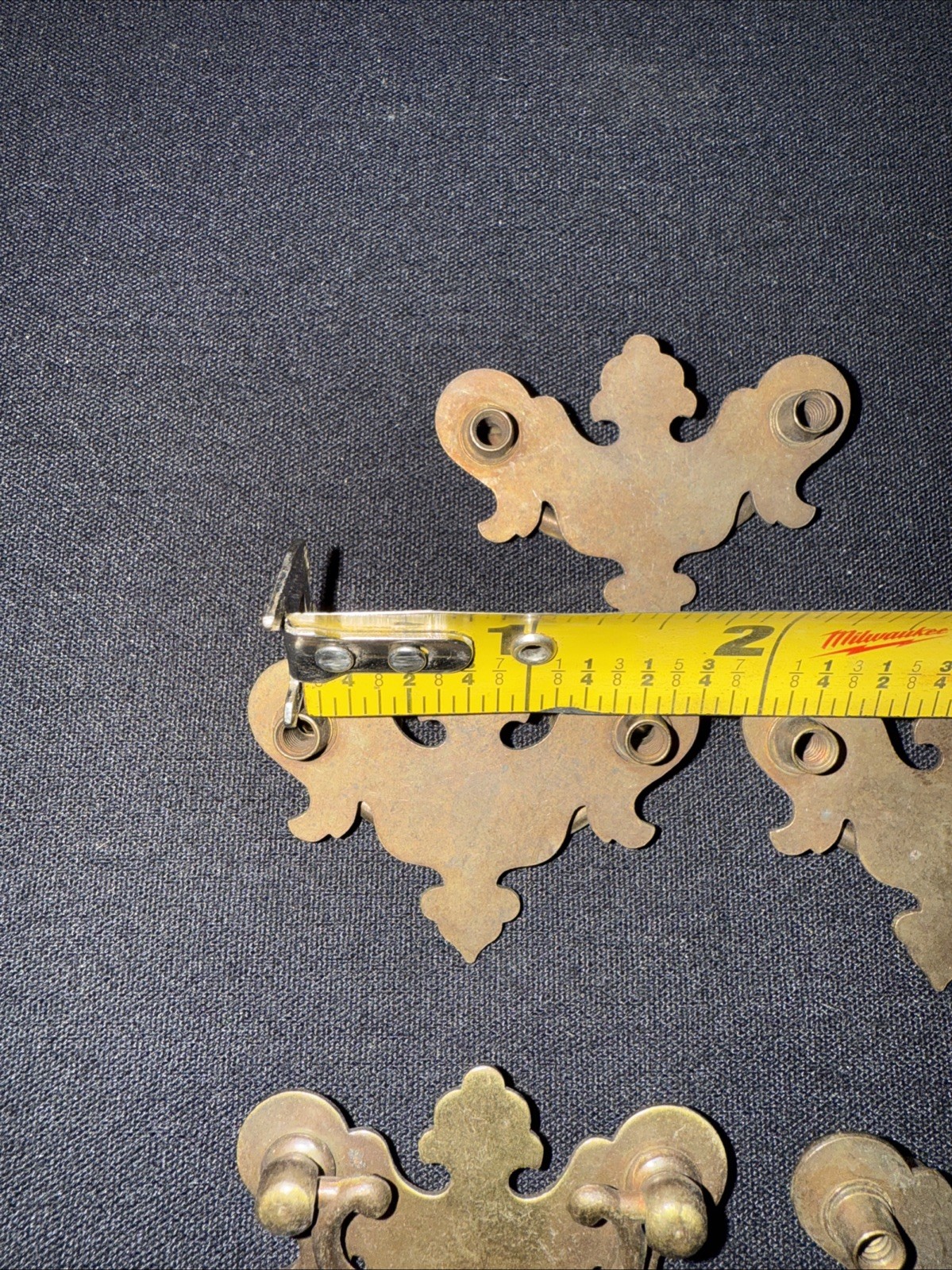 Lot Of 5 Antique/Vintage Brass Chippendale Bat Wing Drawer Pulls 2 X 1 1/2 Inch