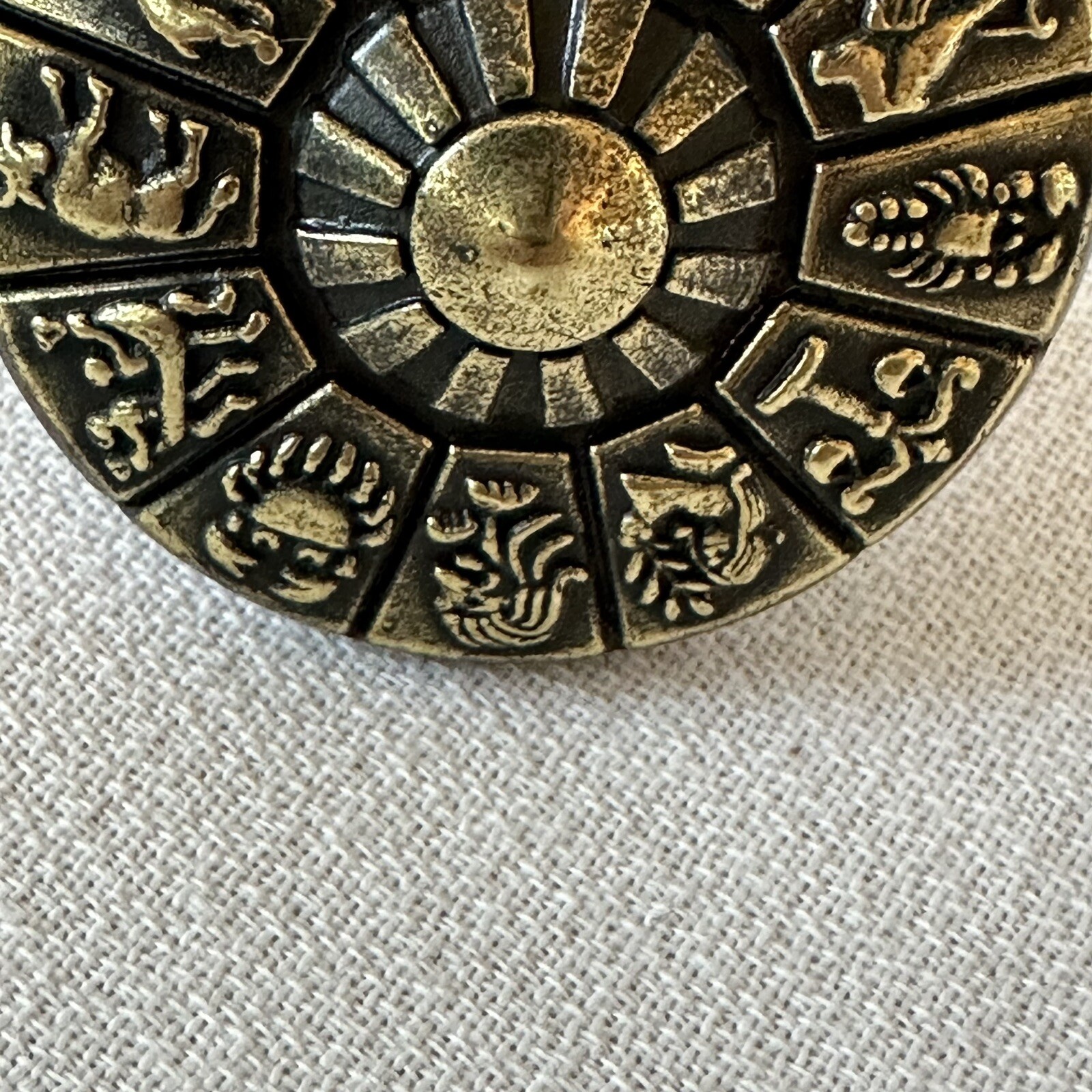 Ajax Zodiac Drawer Knob Brass Vintage Mid Century Dresser Drawer Pull MCM