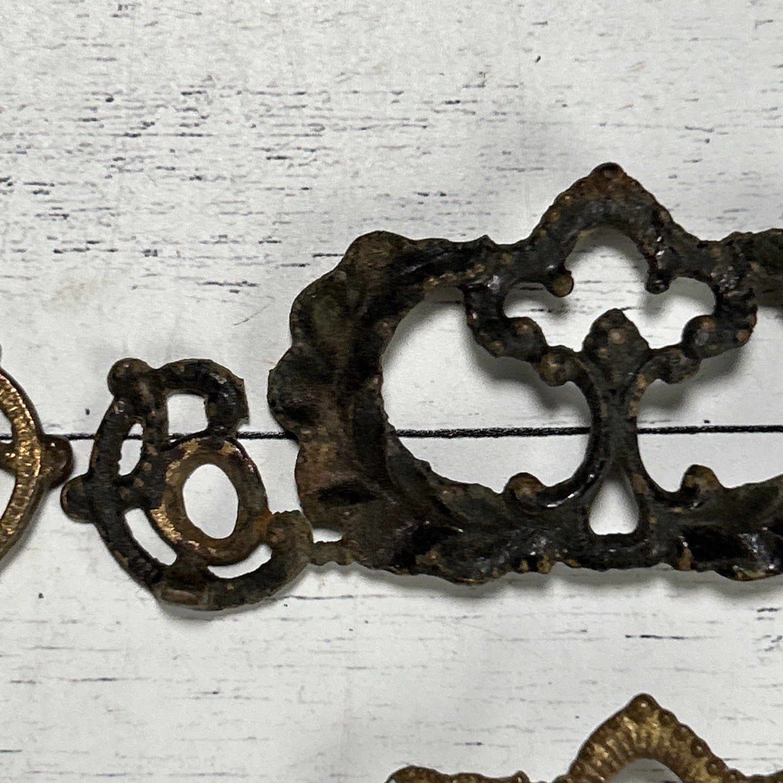 Antique Victorian Drawer Pull Backplates Lot 1890s Ornate Rococo French Prov