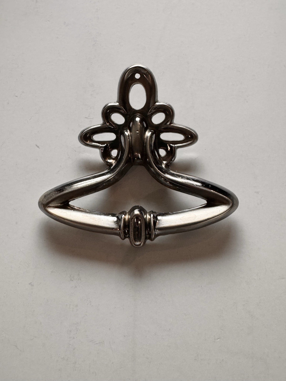 Amerock Drop Bail Knocker Drawer Handles Pull Brushed Silver Tone Metal VTG