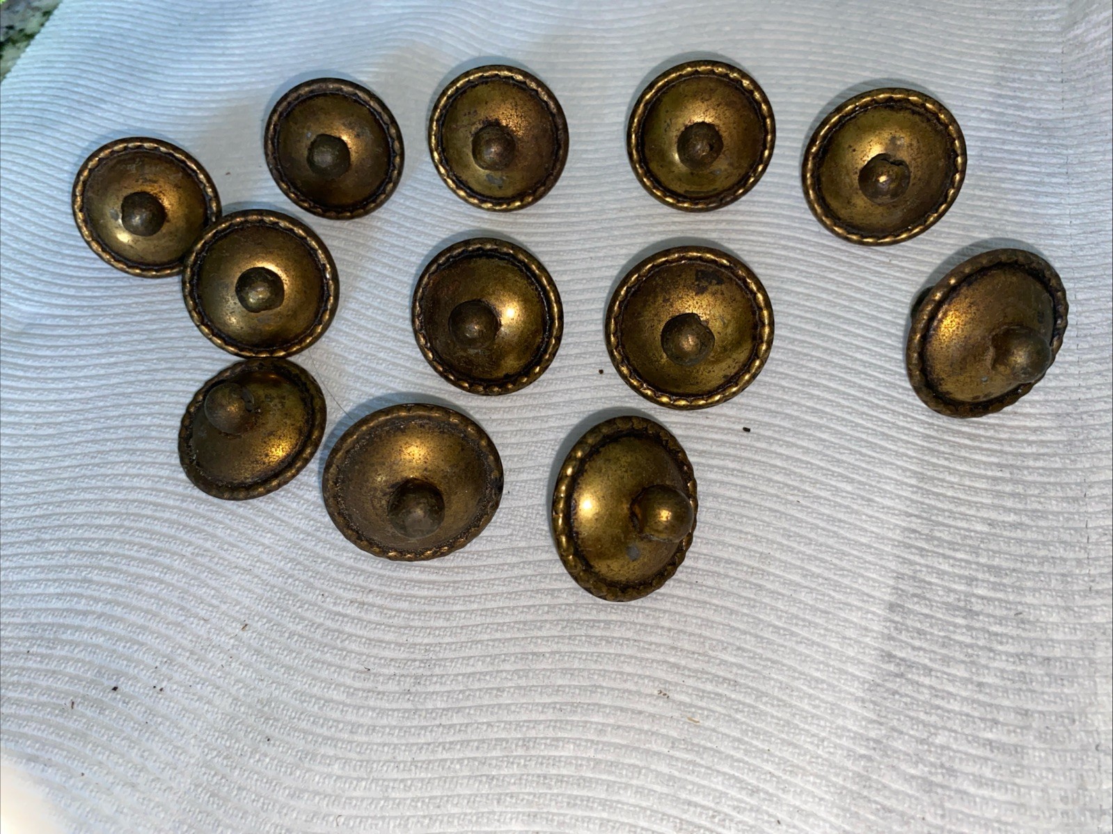 12 Unpolished Vintage Brass Drop Handle Drawer Pull Back Plates