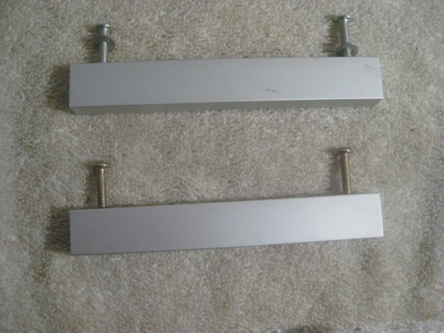 2 Salvaged Cabinet Drawer Pulls Handles ( Brushed Nickle or Aluminum) W/screws