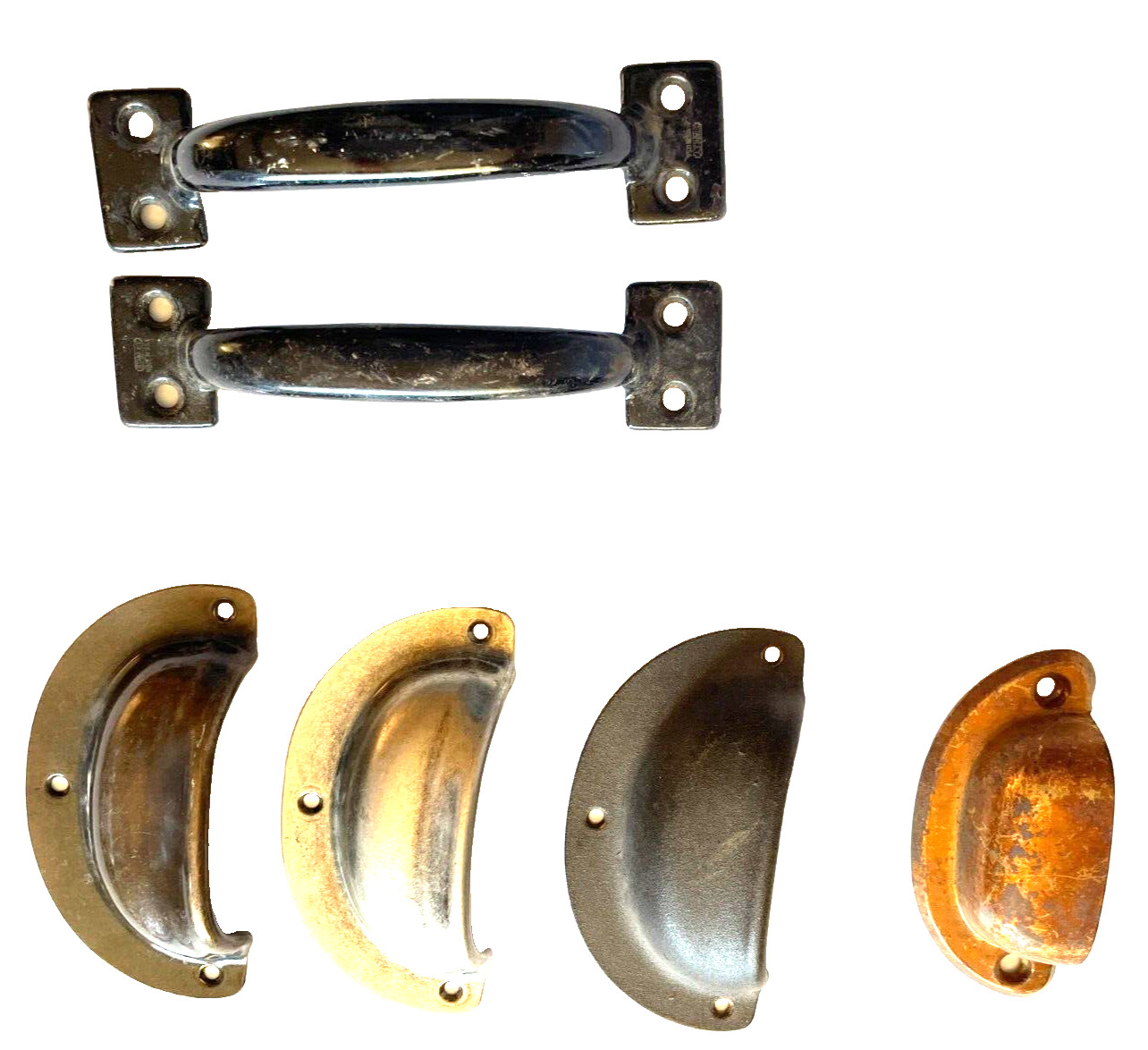 6 Vintage Farm Style Cabinet Drawer Pull Antique 1920’s~40’s