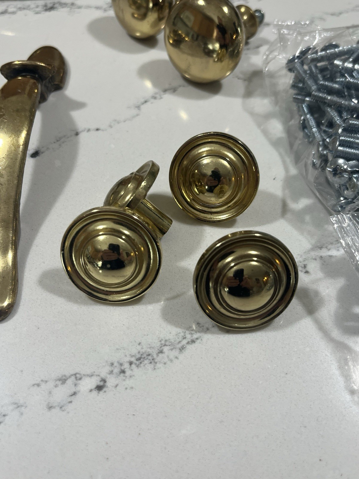 Lot 63 Vintage Amerock Brass Drawer Cabinet Pulls Handles Hardware 1980s