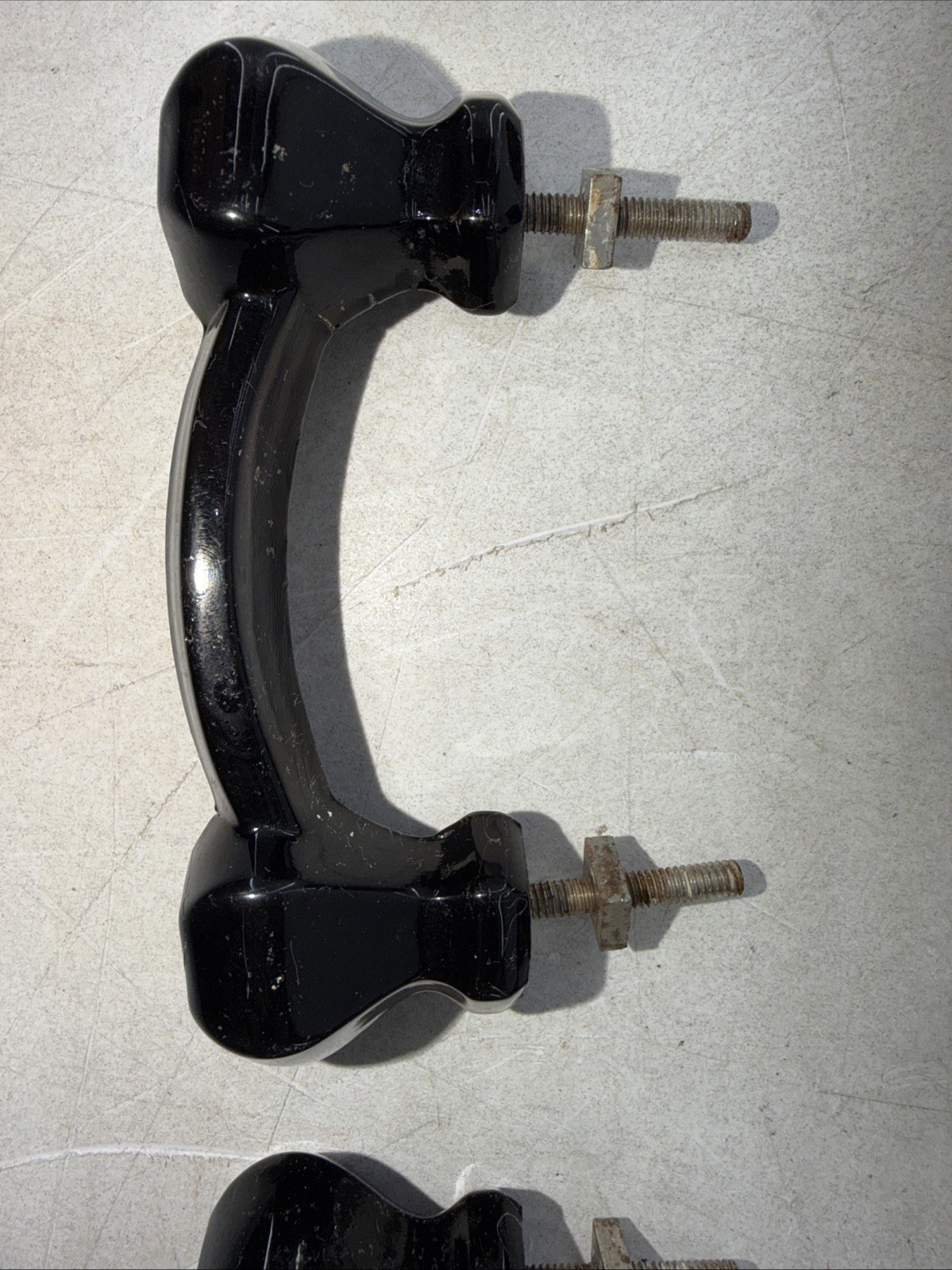 Vintage Black Porcelain Drawer Handles/Pulls Double Single