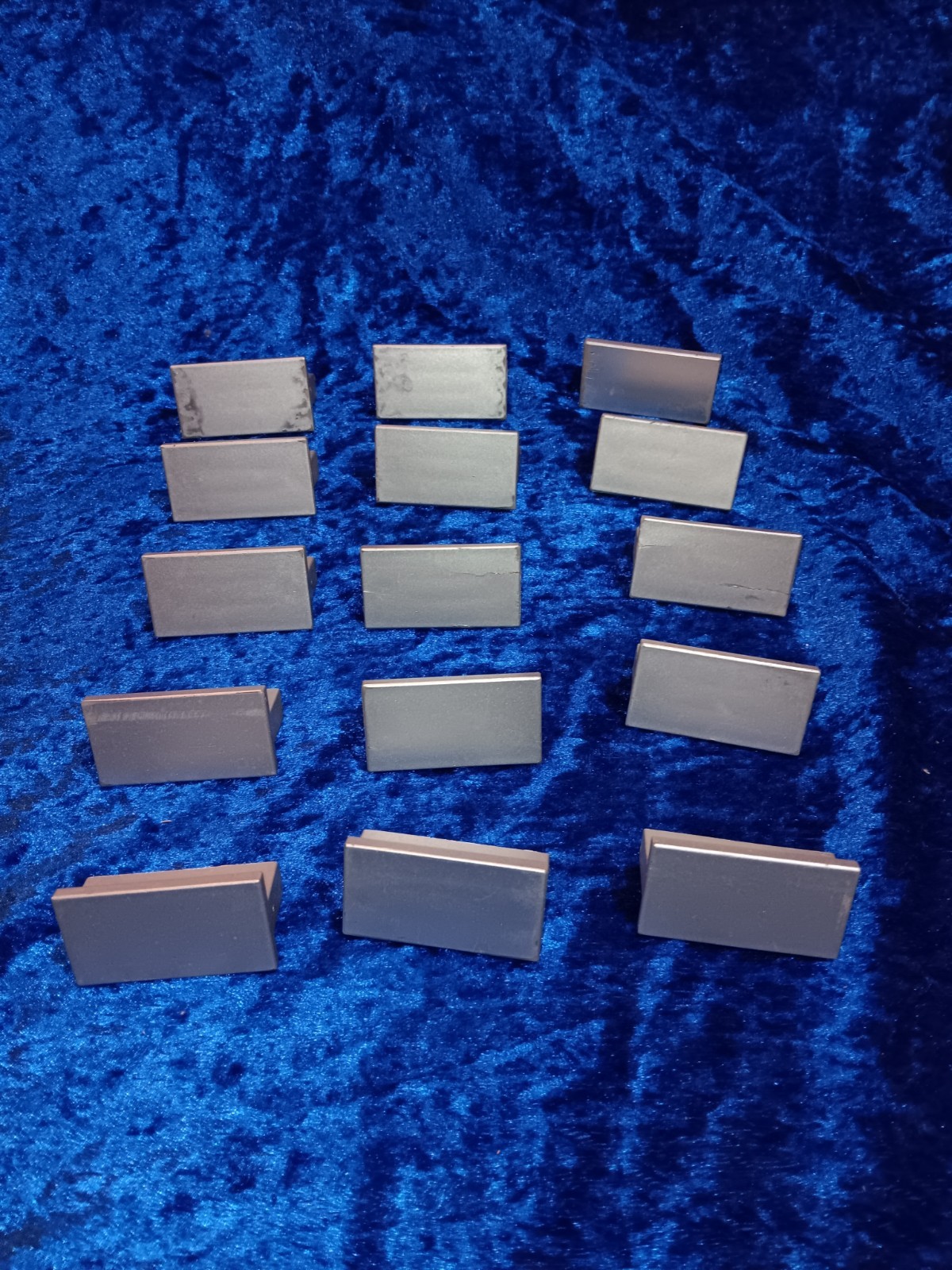 Set of 15 Reclaimed Silver Plastic Rectangular Modern Project Cabinet Handles