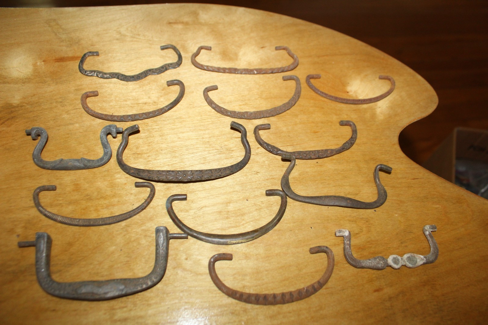 Antique & Vintage Metal Hardware Lot Drawer Pulls & Bails as is Arts & Crafts