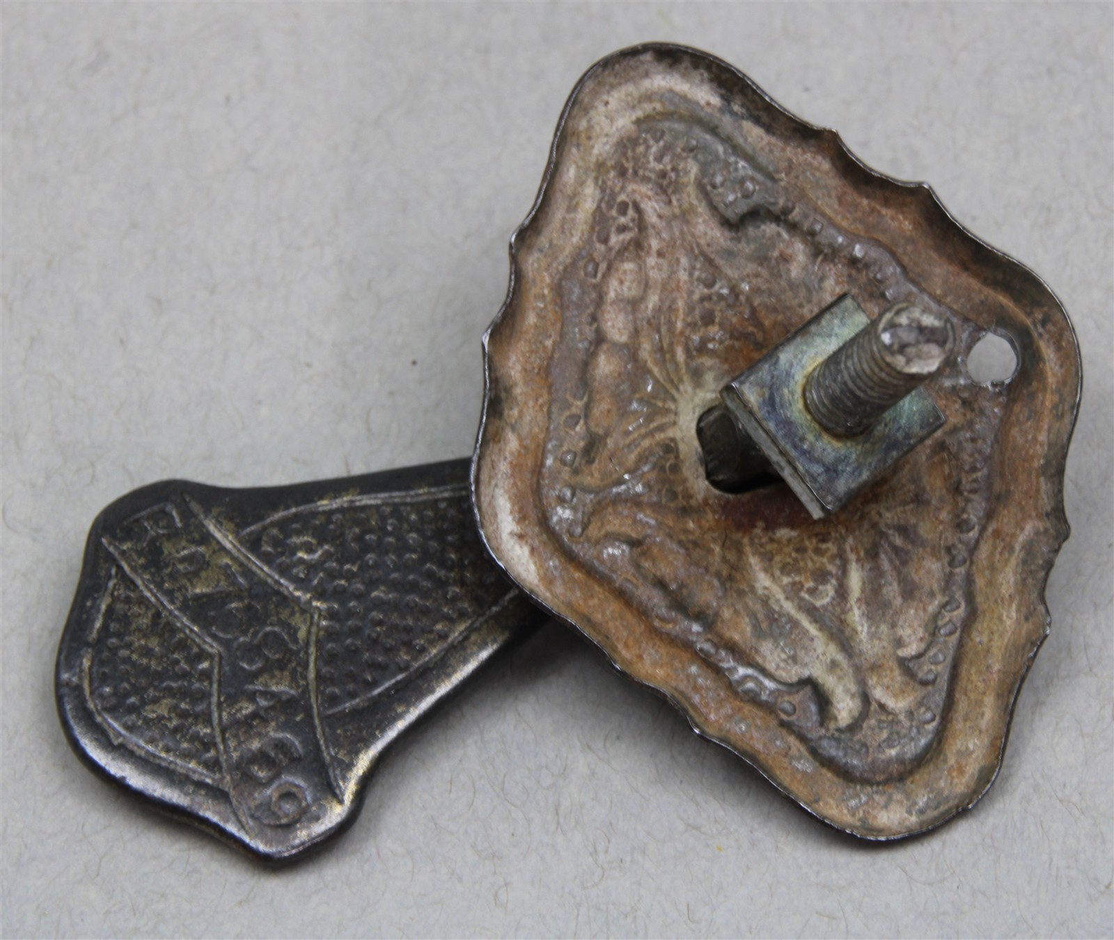 Antique 1930’s Ornate Design Cabinet Door Metal Drop Drawer Pull RD# 758459