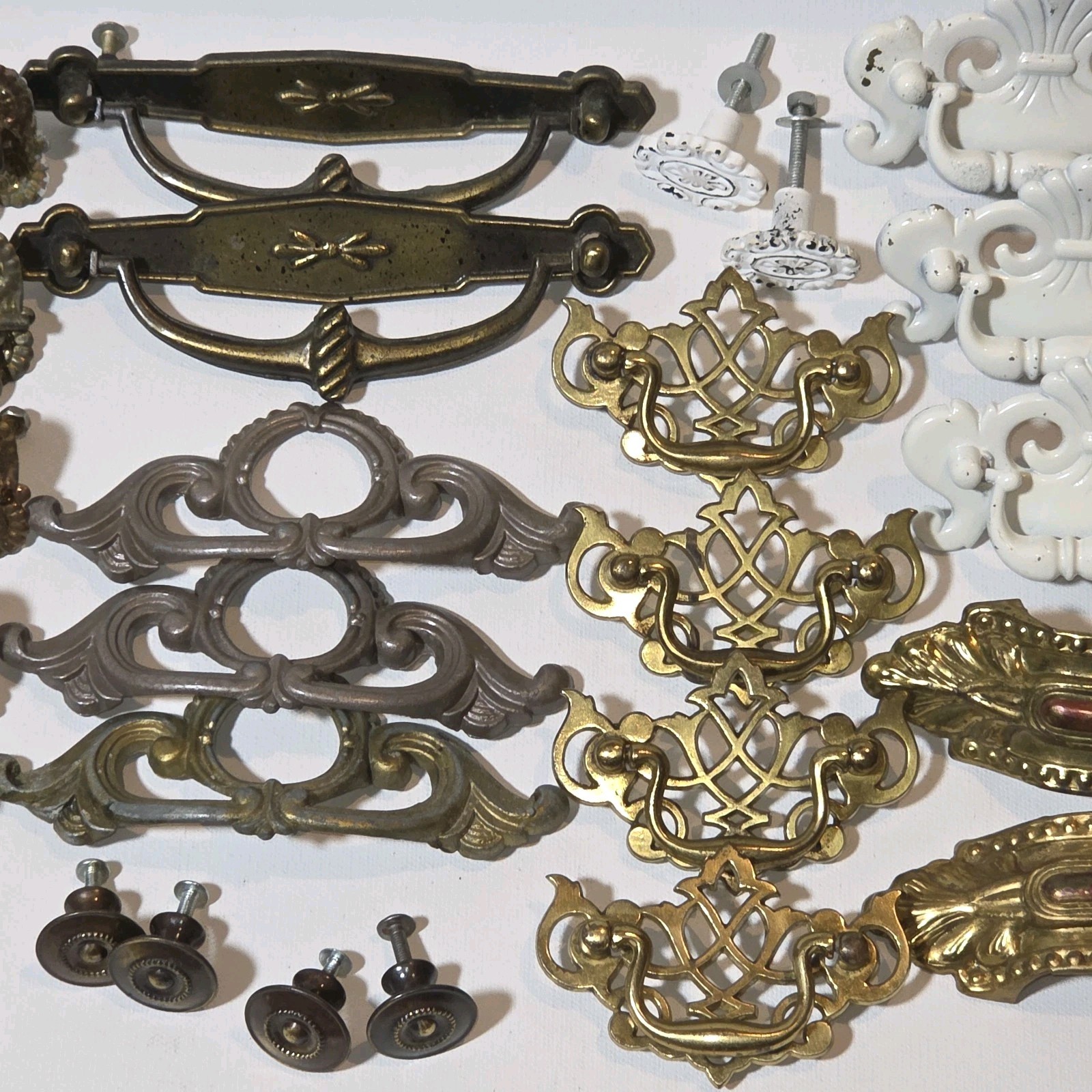 Antique Vintage Furniture Hardware Lot 47 Drawer Pulls Knobs Cabinet Salvage