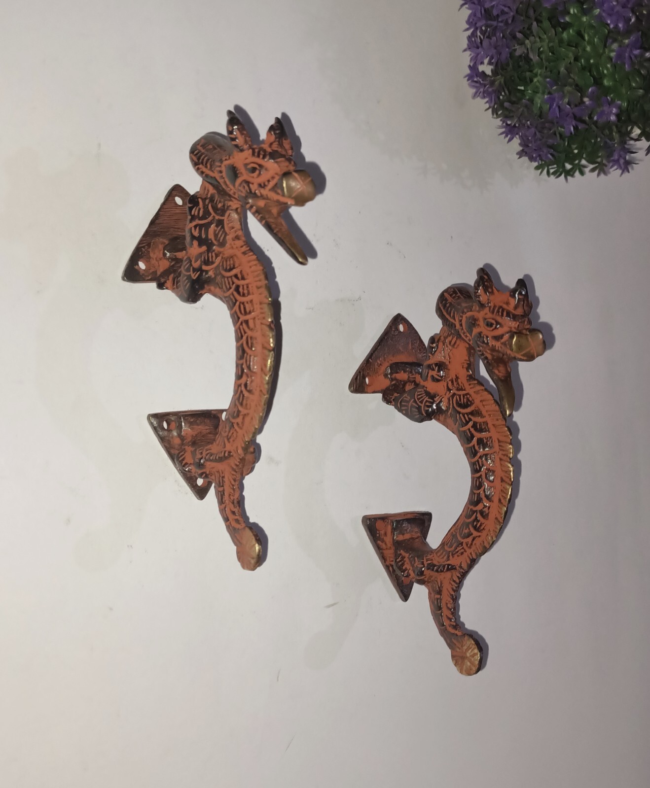Dragon Shape Door Pull Handmade Doorware Handle Mythological Creature HK