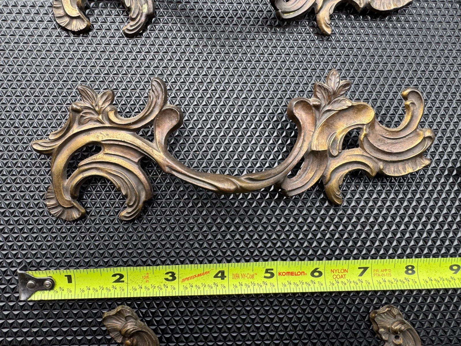 Vintage French Provincial Brass Dresser Hardware Set 8 Pulls 4 Escutcheons Keele