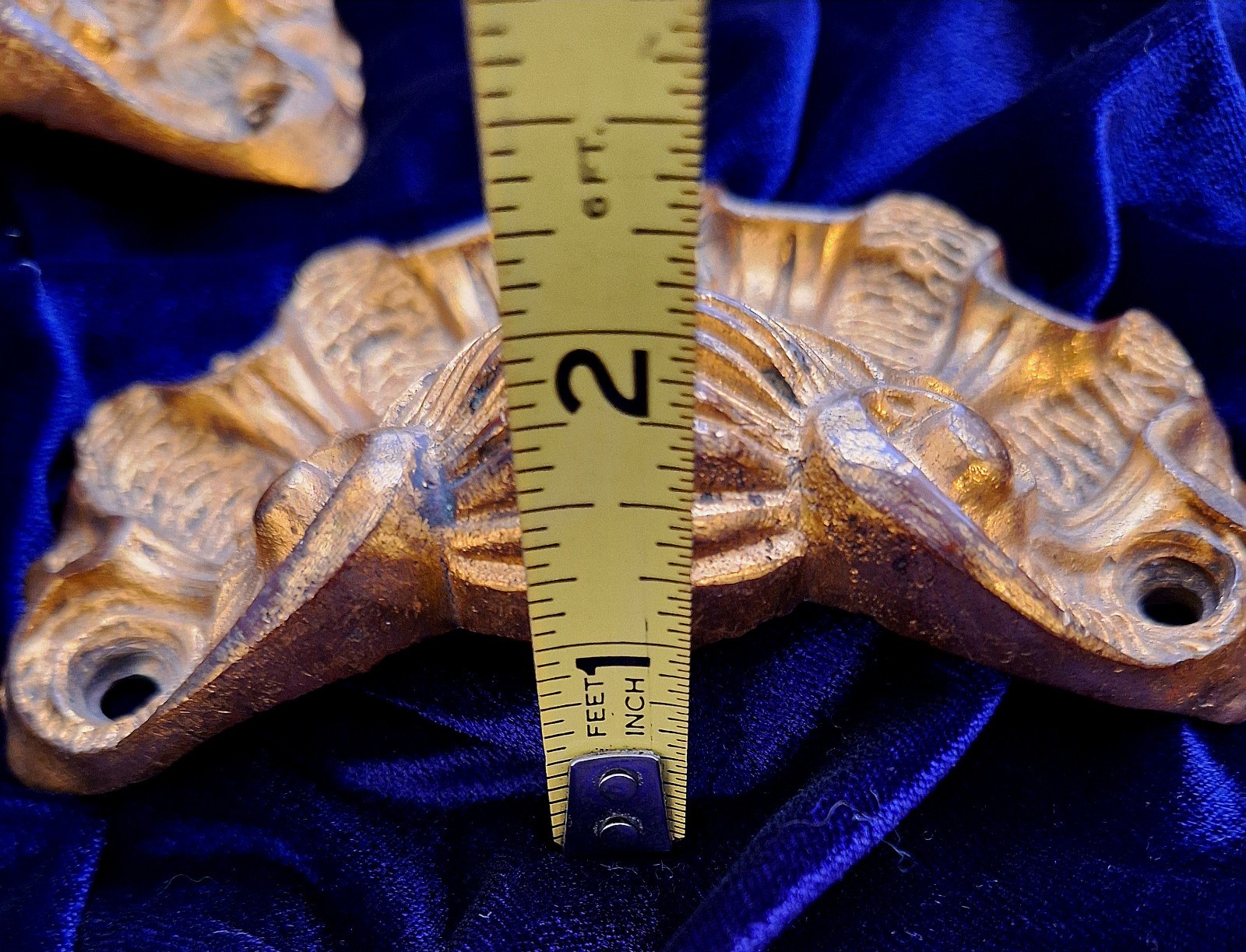 Gold Gilt Bronze Drawer Cupboard Pulls Clam Shell Antique French Quality Cast