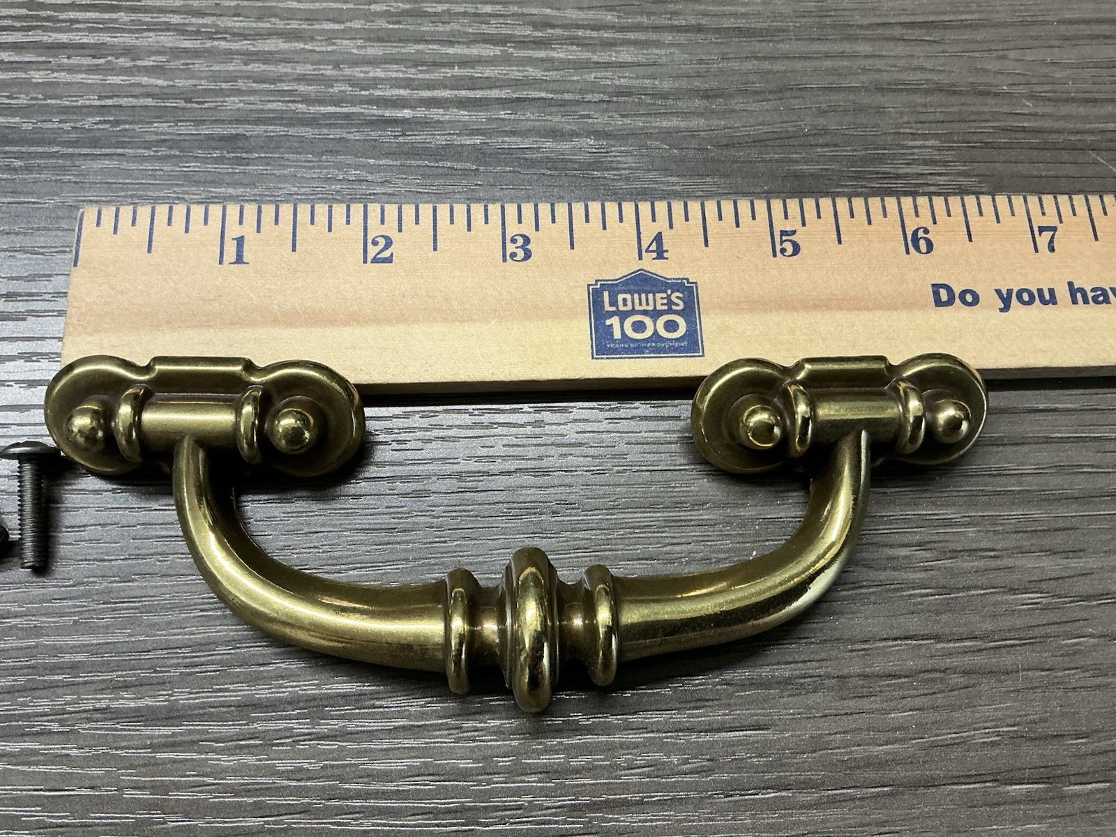1 Vintage MCM Keeler Belwith Brass Cabinet Drawer Handle Pull (136)