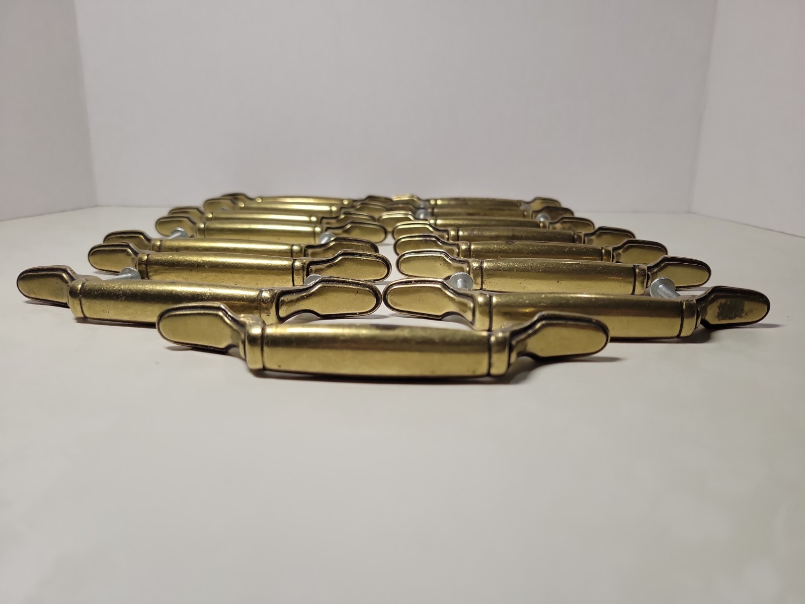 13 Vtg Brass Drawer Pull Handle Cabinet Pull Dresser Handles Traditional 63842