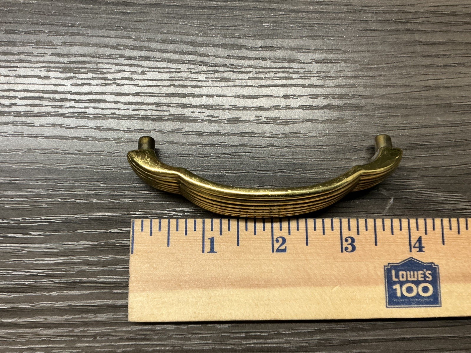 Vintage Ribbed Drawer Pulls Grooved Arched Keeler Brass Cabinet Door Handles (49