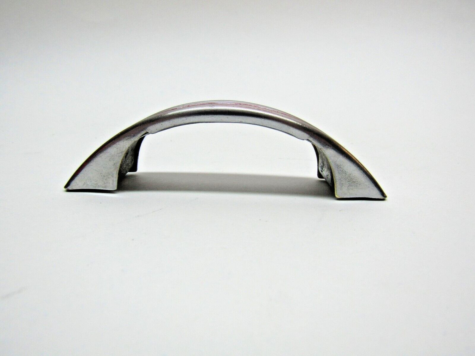 Vintage Chrome Drawer Pulls w Red Grooved Lines Cabinet Door Handles Amerock