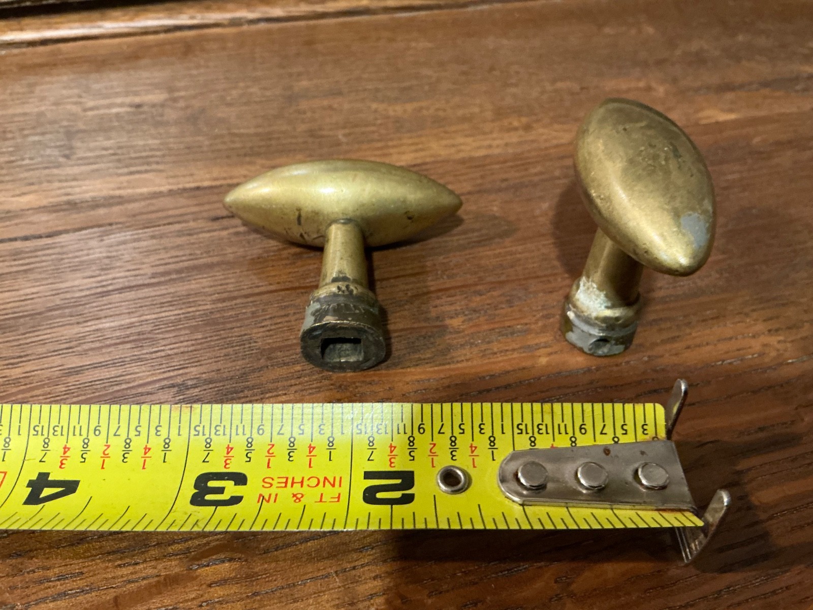 Pair Of Vintage Brass Cabinet Knobs From France, Heavy (CK-100)