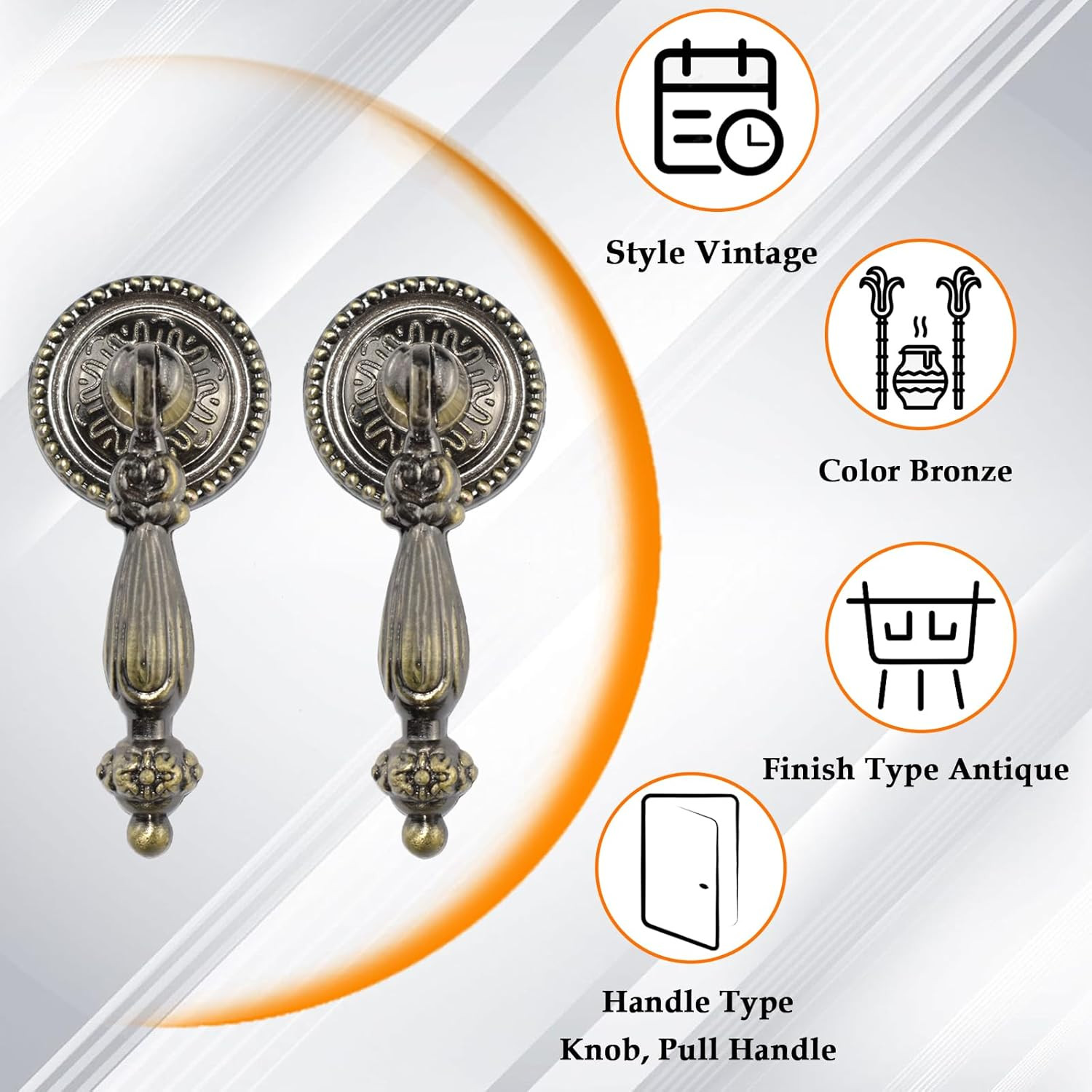 Antique Tear Drop Decorative Pendant Pull Handle Dia 28Mm Vintage Drawer Knob fo