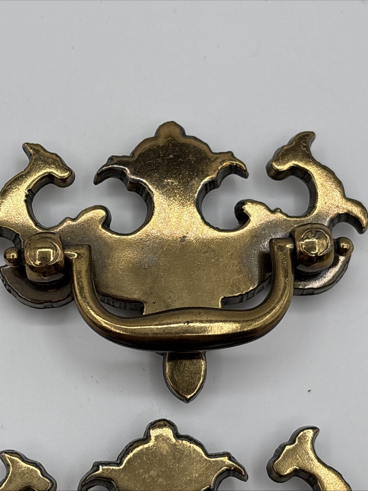VTG Keeler Brass Co KBC1 #8652 Brass Dresser Drop Drawer Pulls Lot 4 2” CENTERS