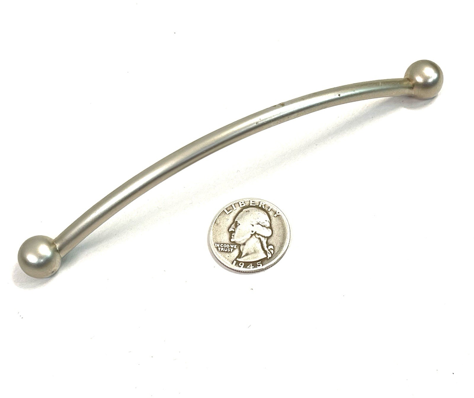 KBC MINIMALIST Vintage Nickel Drawer Pull Fixed Handle MCM 5″ OCB lot#1870