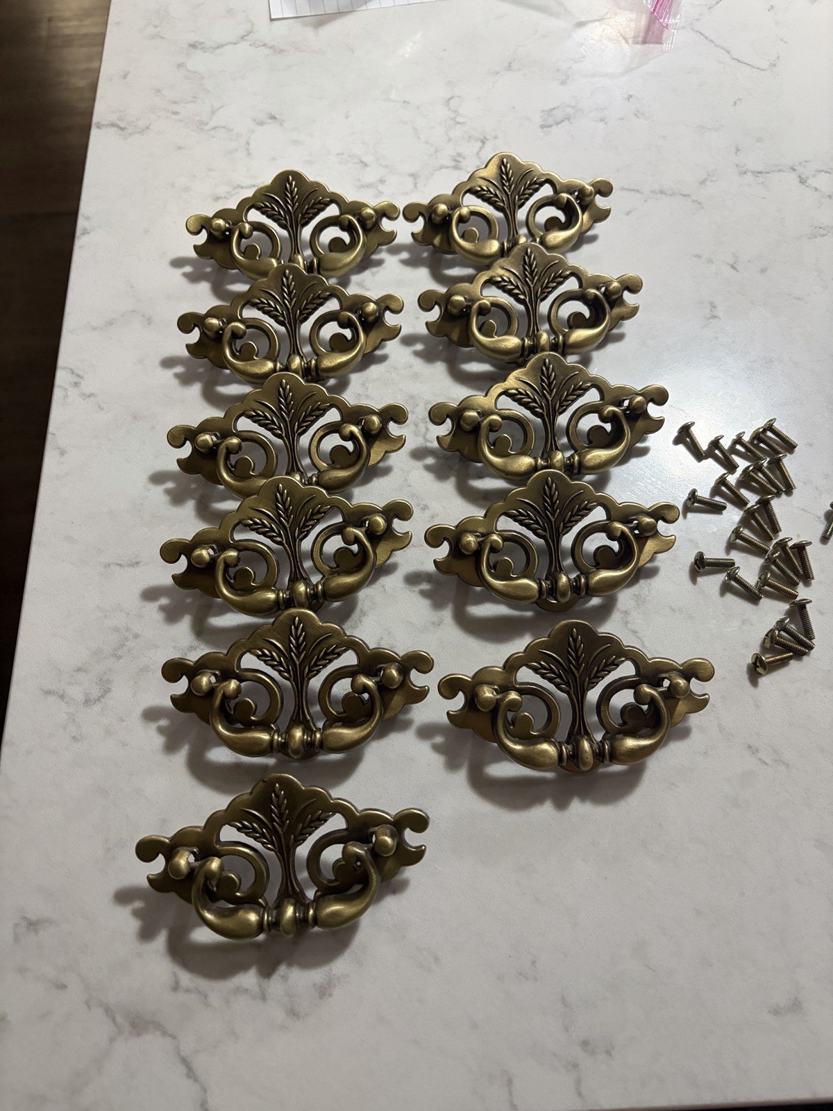 Vintage Brass Wheat Pulls Lot Of 11 With Screws