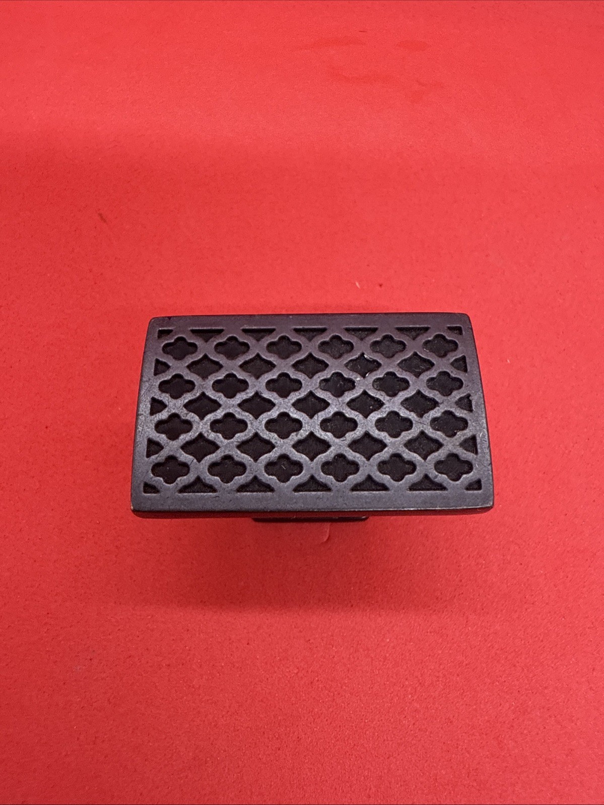 Wrought Iron Black Bronze Quatrefoil Geometric Lattice Drawer Pull Cabinet Knob
