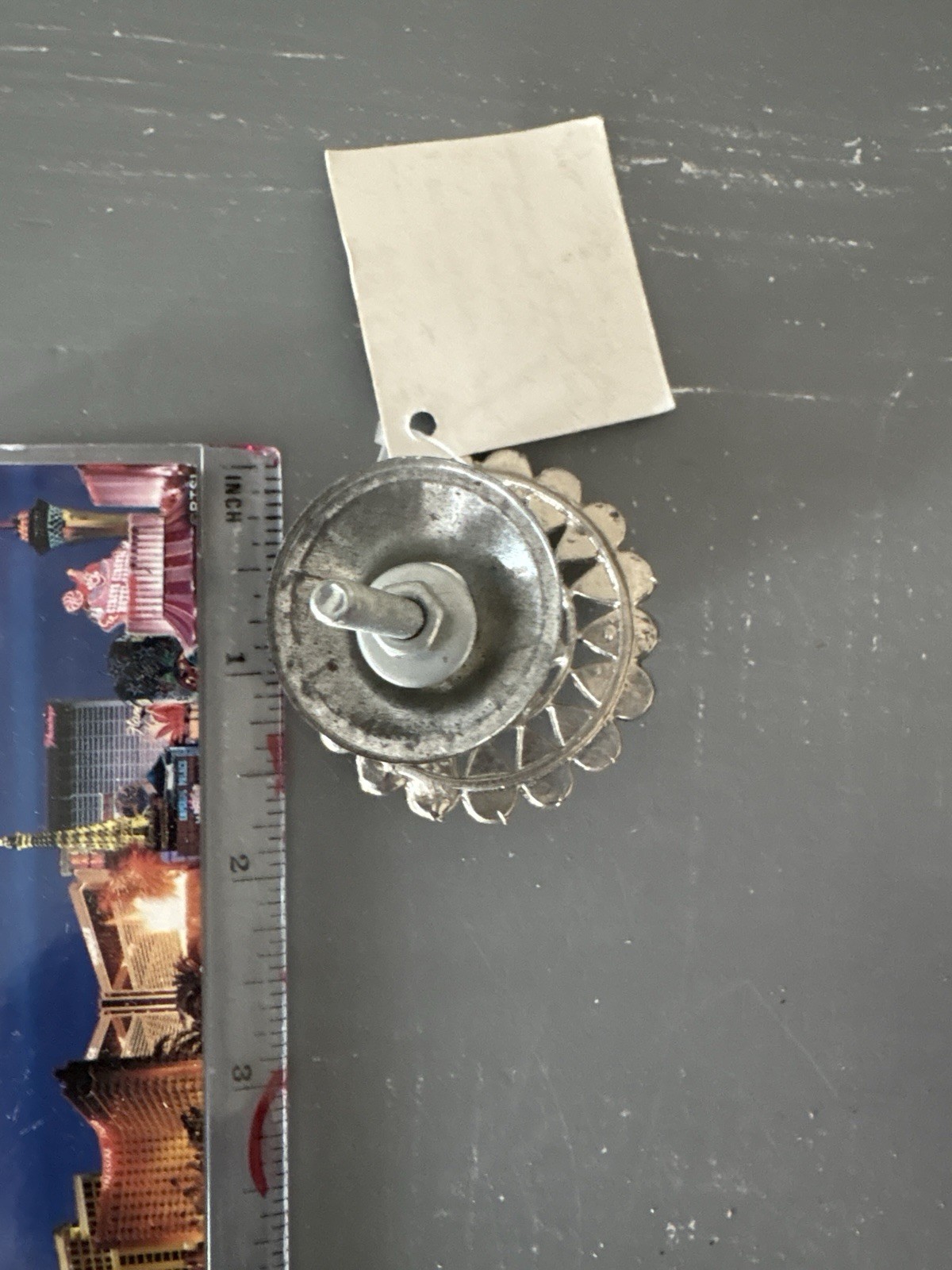 Vintage Silver Tone Floral Cabinet Knob Clear Faceted Flower Rhinestone Pull NOS