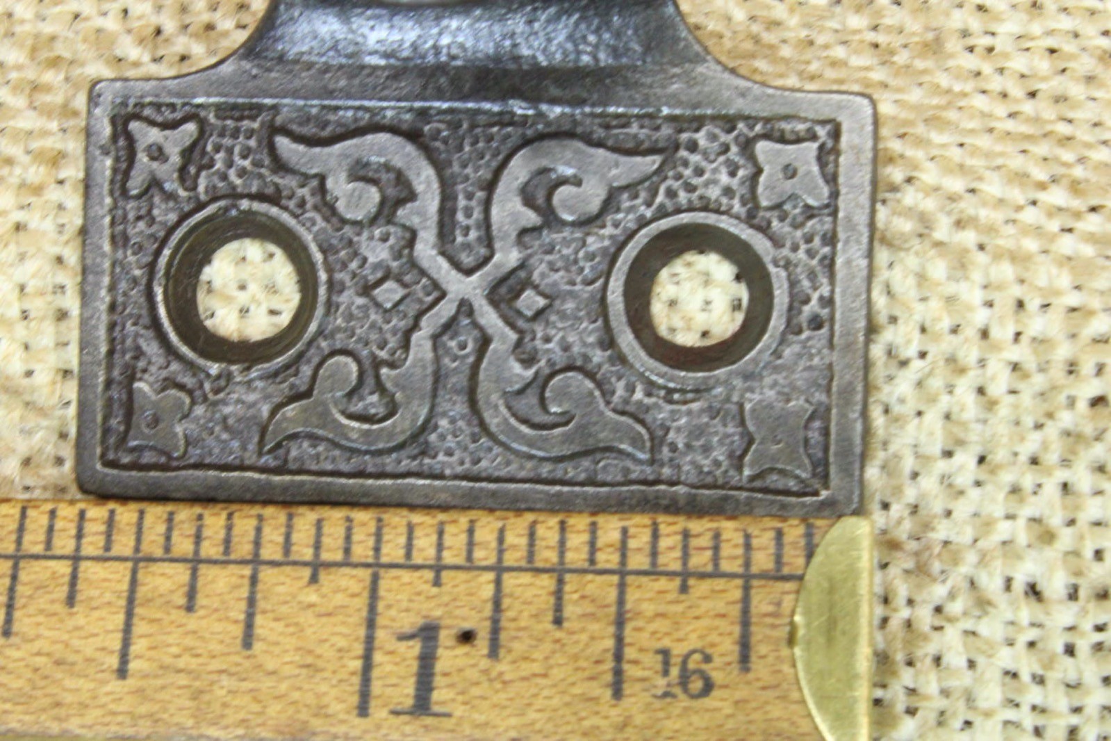 2 Old Window Sash Lifts Cast Iron Victorian X Ferns Scrolls Thick Pulls