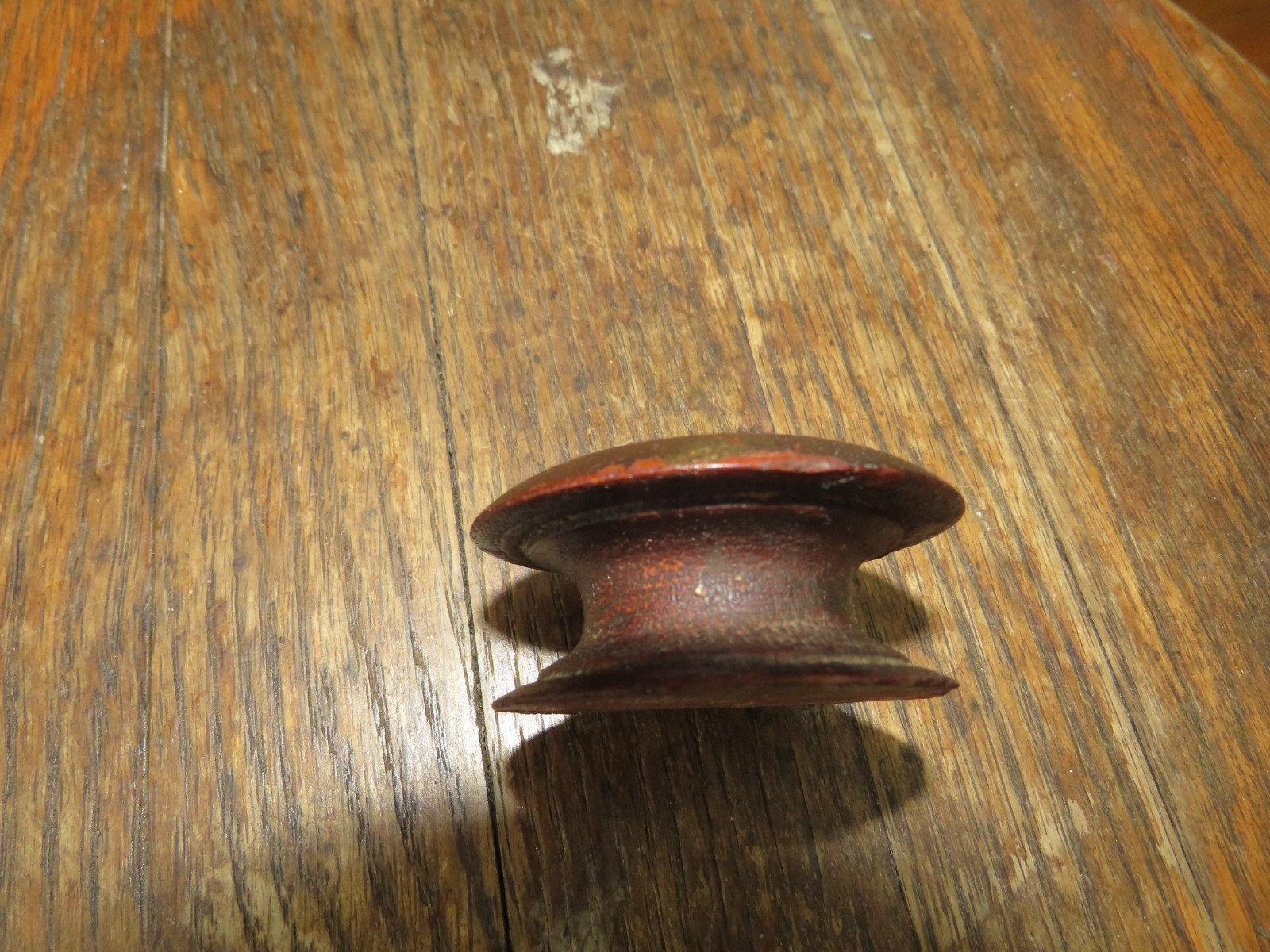 Antique Victorian Wooden Drawer Pull Knob, 2 1/8 Inch