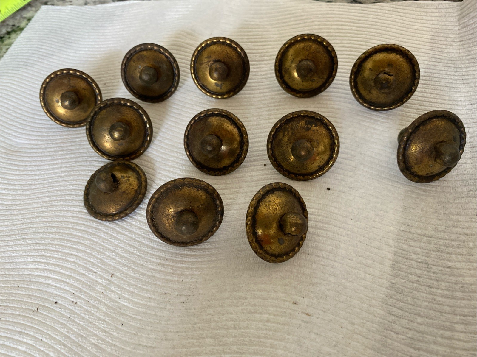 12 Unpolished Vintage Brass Drop Handle Drawer Pull Back Plates