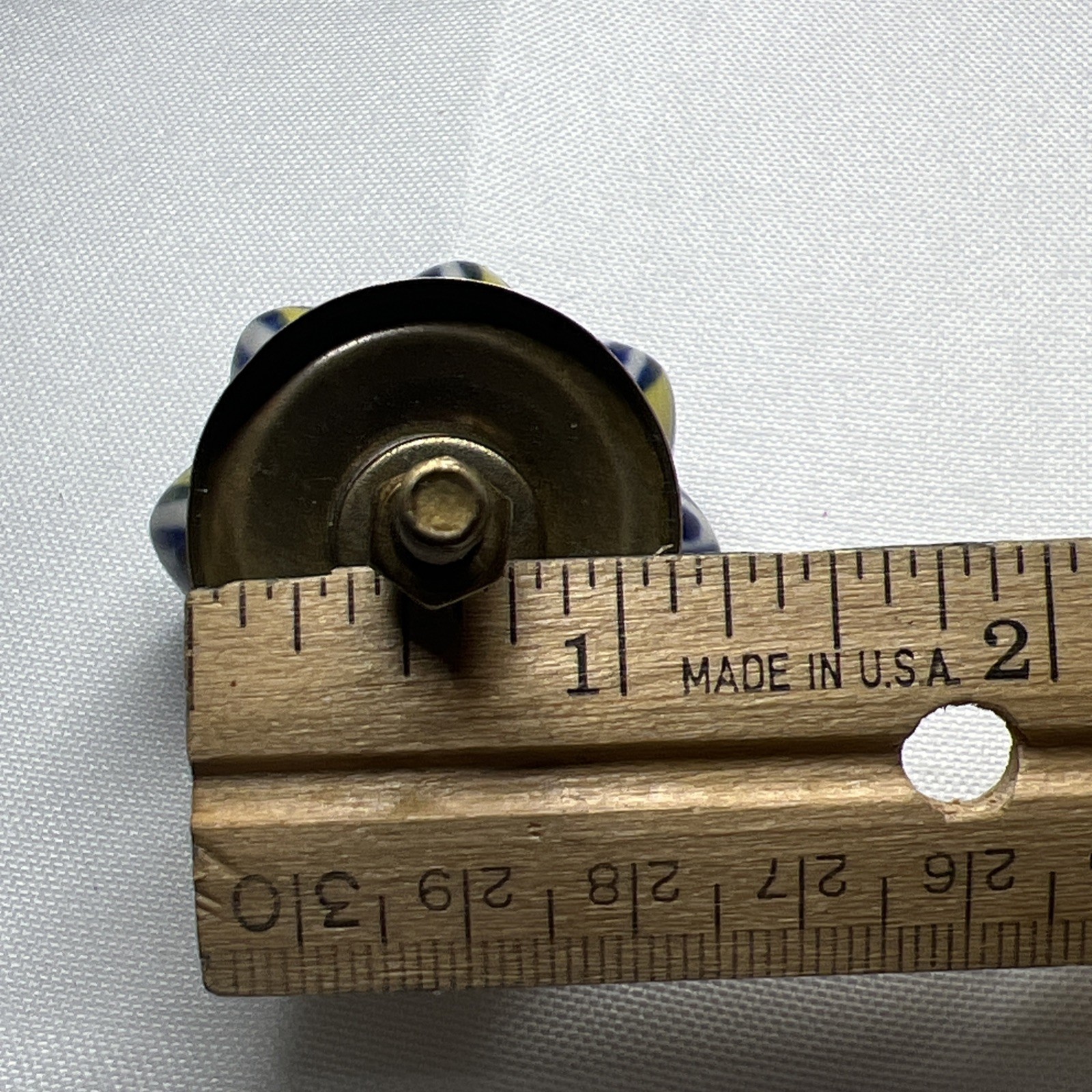 Antique Drawer Pulls 1.75” Blue Pattern Cabinet Kitchen Door Knob Handle